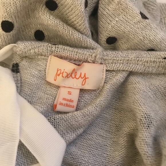 Pixley Gray with Blk polka-dots sweater SZ SM - Picture 7 of 8